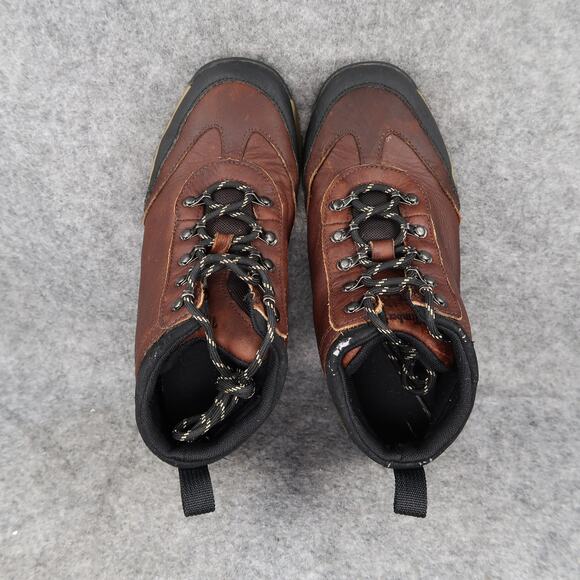 Timberland Shoes Kids 2.5 Hiking Boots Outdoor Leather Ankle Lace Up Brown Black - Picture 8 of 14